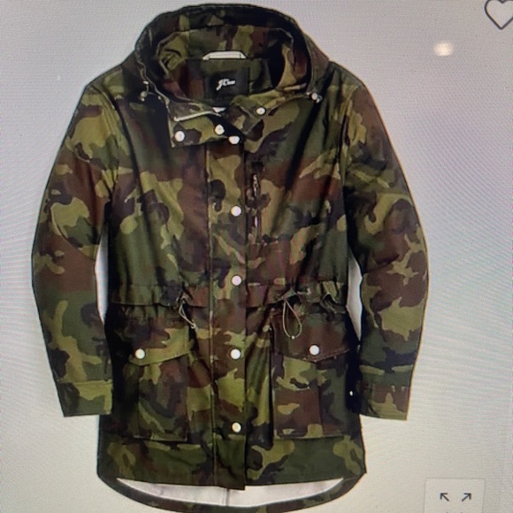 Women’s JCrew Perfect Raincoat in Camo -  Size Medium - Picture 3 of 7